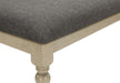 Bench, 48' Rectangular, Upholstered, Wood, Entryway, Dining Room, Kitchen, Antique Grey, Grey Fabric, Grey Solid Wood, Transitional - DTYStore