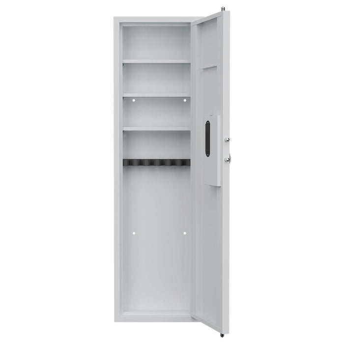 53" Passwod Touch Panel In-Wall Safe,Hidden Wall Gun Safe for Rifles with Adjustable Shelves,Assembled Storage Multifunctional Wall Safe for Firearm and Valuables (White-Digital) - DTYStore