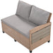 TOMAX 5-Piece Outdoor Patio Rattan Sofa Set, Sectional PE Wicker L-Shaped Garden Furniture Set with 2 Extendable Side Tables, Dining Table and Washable Covers for Backyard, Poolside, Indoor, Brown - DTYStore