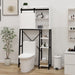 Over The Toilet Storage Cabinet, Bathroom Shelves Over Toilet with Sliding Barn Door,Adjustable Shelves and Side Storage Rack-White - DTYStore