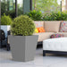 18' H Tall Metal Tapered Planter – Large Outdoor & Indoor Garden Plant Pot with Drainage Hole and Rubber Plug, Stylish Burnished Grey Finish for Home and Patio - DTYStore