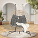 Double Egg Chair with Stand Hanging Indoor Outdoor Wicker Rattan Patio Basket Egg Swing Chair Hammock Egg Chairs with UV Resistant Cushions 600 lbs for Bedroom Balcony Patio - DTYStore