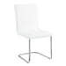 Palton White Synthetic Leather & Chrome Finish Side Chair (Set of 2) - DTYStore