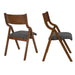 Upholstered folding Dining chair, space saving, easy to carry, Dining Room,No assembly required, 2-Pack-Grey+Walnut - DTYStore
