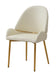 Dining Chair with PU Leather Beige color metal legs (Set of 2) - DTYStore