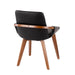 Cosmo Mid-Century Chair in Walnut and Black Faux Leather by LumiSource - DTYStore