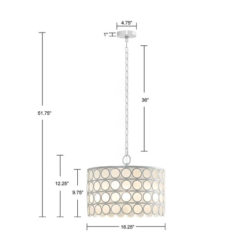 4-Light Glass Drum Shade Chandelier Default -DTYStore