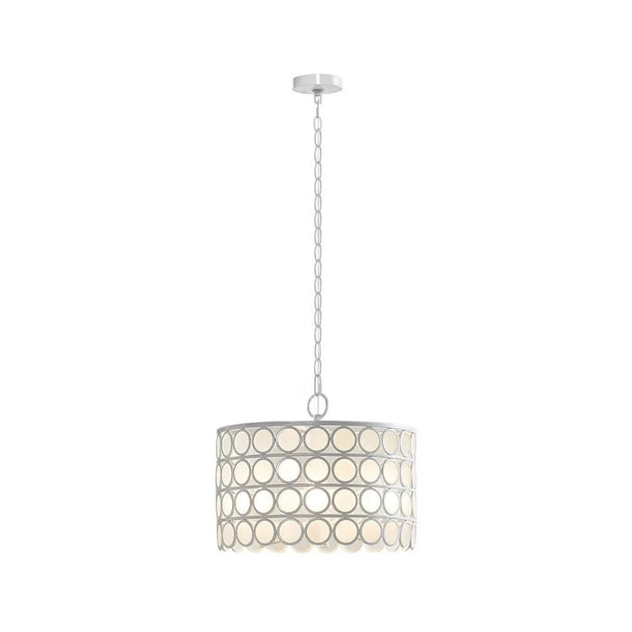 4-Light Glass Drum Shade Chandelier Default -DTYStore