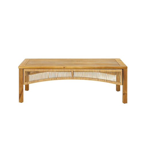 4-Pieces Acacia Wood Patio Furniture Set, Outdoor Furniture with Coffee Table, Patio Conversation Set Deep Seating with Soft Cushion, Porch Chairs for Garden, Backyard Porch Balcony, Brown & Beige Default -DTYStore