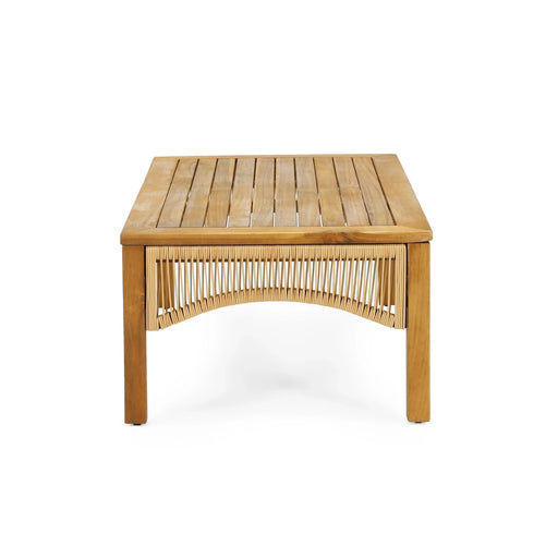 4-Pieces Acacia Wood Patio Furniture Set, Outdoor Furniture with Coffee Table, Patio Conversation Set Deep Seating with Soft Cushion, Porch Chairs for Garden, Backyard Porch Balcony, Brown & Beige Default -DTYStore