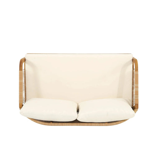 4-Pieces Acacia Wood Patio Furniture Set, Outdoor Furniture with Coffee Table, Patio Conversation Set Deep Seating with Soft Cushion, Porch Chairs for Garden, Backyard Porch Balcony, Brown & Beige Default -DTYStore