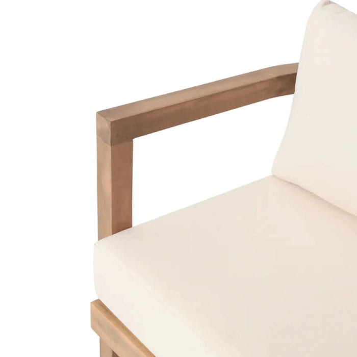 4-Pieces Acacia Wood Patio Furniture Set, Outdoor Furniture with Coffee Table, Patio Conversation Set Deep Seating with Soft Cushion, Porch Chairs for Garden, Backyard Porch Balcony, Brown wash, Beige Default -DTYStore