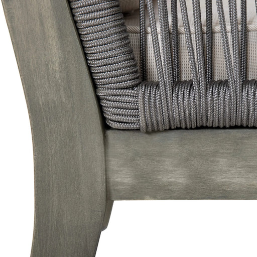 4-Pieces Acacia Wood Patio Furniture Set, Outdoor Furniture with Coffee Table, Patio Conversation Set Deep Seating with Soft Cushion, Porch Chairs for Garden, Backyard Porch Balcony, Grey & Beige Default -DTYStore