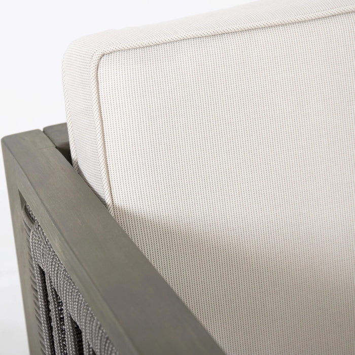 4-Pieces Acacia Wood Patio Furniture Set, Outdoor Furniture with Coffee Table, Patio Conversation Set Deep Seating with Soft Cushion, Porch Chairs for Garden, Backyard Porch Balcony, Grey & Beige Default -DTYStore