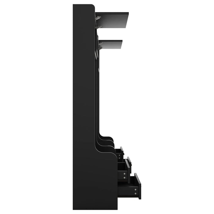 4-in-1 Detachable Hall Tree with Storage and 7 Hooks, Multiple Functions Hallway Coat Rack with Storage Drawers and Cabinet, Black Shoe Bench for Entryway Hallway Default -DTYStore