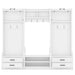 4-in-1 Detachable Hall Tree with Storage and 7 Hooks, Multiple Functions Hallway Coat Rack with Storage Drawers and Cabinet, White Shoe Bench for Entryway Hallway Default -DTYStore