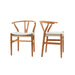Wishbone Chairs for Dining Room,Soild Wood Weave Dining Chair,Armchair,Fully Assembled,Set of 2 - DTYStore
