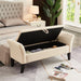 51.5" Bed Bench with Storage Beige Velvet - DTYStore