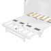 Full Murphy Bed with Hidden Storage & Modern Woven Design,White - DTYStore