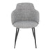 Boyne Industrial Chair in Black Metal and Grey Noise Fabric by LumiSource - DTYStore