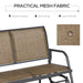Outsunny 2-Person Outdoor Glider Bench, Patio Double Swing Rocking Chair Loveseat w/Powder Coated Steel Frame for Backyard Garden Porch, Light Mixed Brown - DTYStore