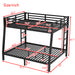 Metal Full XL over Queen Bunk Bed for Teens and Adults,Space-Saving/Noise Reduced/No Box Spring Needed,Black - DTYStore