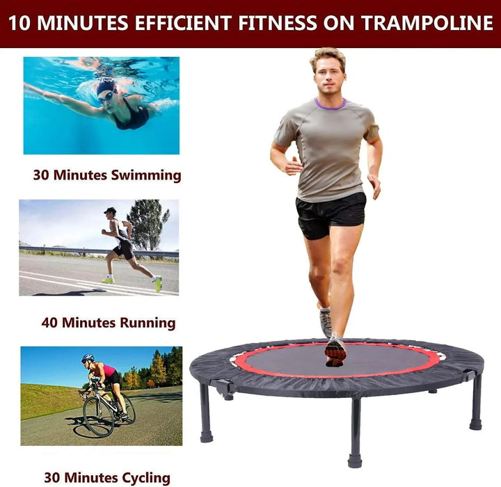 40 Inch Mini Exercise Trampoline for Adults or Kids - Indoor Fitness Rebounder Trampoline with Safety Pad | Max Default -DTYStore