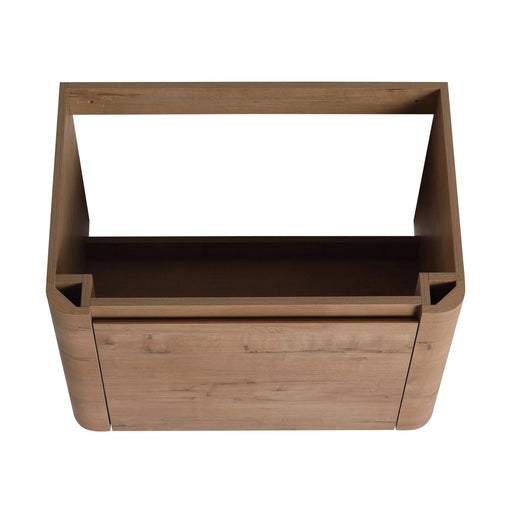 40'' Wall-Mounted Bathroom Vanity with White Ceramic Sink and Storage Shelves & 1-Soft-Close Door, KD-Packing, Plywood Default -DTYStore