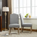 Mod Urban Style Solid Wood Nailhead Grey Fabric Padded Parson Chair, Set of 2 - DTYStore