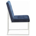 Blue and Chrome Tufted Back Dining Chair (Set of 2) - DTYStore