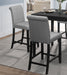 Counter Height Chairs Set of 2 Black Finish Upholstered Gray Padded Seat Back Transitional Dining Kitchen Wooden Furniture - DTYStore