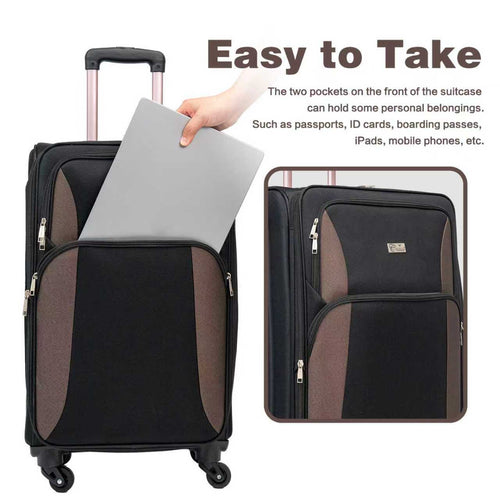 SoftshellLuggage Expandable 4 Piece Set Suitcase Softside Lightweight Luggage Travel Set - Image 4