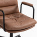 Office Chair,Mid Back Home Office Desk Task Chair with Wheels and Arms Ergonomic PU Leather Computer Rolling Swivel Chair with Padded Armrest,The back of the chair can recline 40Â° (Brown) - DTYStore