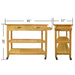 Kitchen Island & Kitchen Cart, Mobile Kitchen Island with Two Lockable Wheels, Rubber Wood Top, Simple Design & Natural Color Give More Imagination of Party Scene. - DTYStore