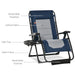 Outsunny Foldable Outdoor Lounge Chair with Footrest, Oversized Padded Zero Gravity Lounge Chair with Headrest, Side Tray, Cup Holders, Armrests for Camping, Lawn, Garden, Blue - DTYStore