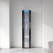 Black side cabinet with aluminum strip lamp,With large storage space - DTYStore
