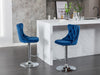 Furniture,Swivel Velvet Barstools Adjusatble Seat Height from 25-33 Inch, Modern Upholstered Chrome base Bar Stools with Backs Comfortable Tufted for Home Pub and Kitchen Island（Blue,Set of 2） - DTYStore
