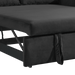 55" Modern Convertible Sofa Bed with 2 Detachable Arm Pockets, Velvet Loveseat Sofa with Pull Out Bed, 2 Pillows and Living Room Adjustable Backrest, Grid Design Armrests - DTYStore