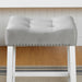 Morovo Set of 2 Velvet Counter Height Stools with Tufted Saddle Seats, White-Wash Finish, Gray - DTYStore