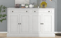 Kitchen Sideboard Storage Buffet Cabinet with 2 Drawers & 4 Doors Adjustable Shelves for Dining Room, Living Room (Antique White) - DTYStore
