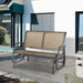 Outsunny 2-Person Outdoor Glider Bench, Patio Double Swing Rocking Chair Loveseat w/Powder Coated Steel Frame for Backyard Garden Porch, Light Mixed Brown - DTYStore