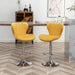 Ellston Upholstered Adjustable Swivel Barstools in Yellow, Set of 2 - DTYStore