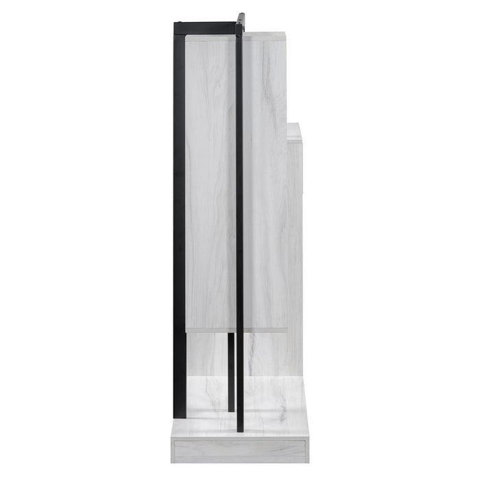 Wardrobe with 4 Drawers and 3 Shelves,White