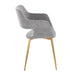 Margarite Contemporary Dining/Accent Chair in Gold Metal and Grey Fabric by LumiSource - Set of 2 - DTYStore
