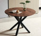 42.1'BLACK AND WOOD COLOR Table Mid-century Dining Table for 4-6 people With Round Mdf Table Top, Pedestal Dining Table, End Table Leisure Coffee Table,cross leg Default -DTYStore