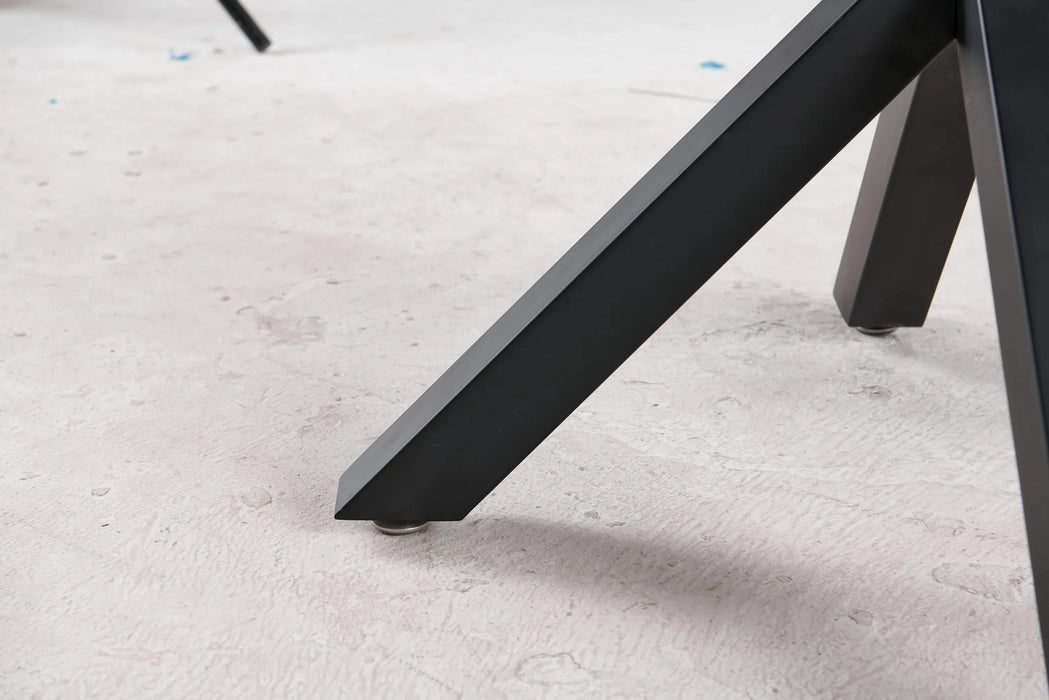 42.1'BLACK AND WOOD COLOR Table Mid-century Dining Table for 4-6 people With Round Mdf Table Top, Pedestal Dining Table, End Table Leisure Coffee Table,cross leg Default -DTYStore