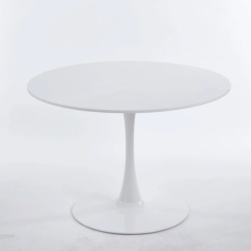 42.1'white COLOR TOP Tulip Table Mid-century Dining Table for 4-6 people With Round Mdf Table Top, Pedestal Dining Table, End Table Leisure Coffee Table Default -DTYStore