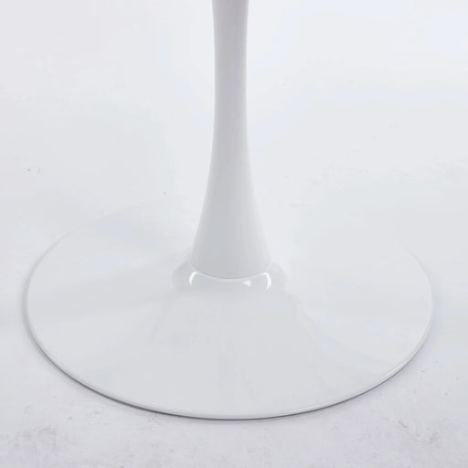 42.1'white COLOR TOP Tulip Table Mid-century Dining Table for 4-6 people With Round Mdf Table Top, Pedestal Dining Table, End Table Leisure Coffee Table Default -DTYStore