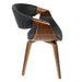 Symphony Mid-Century Modern Dining/Accent Chair in Walnut Wood and Black Faux Leather by LumiSource - DTYStore