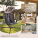 Swing Egg Chair with Stand Indoor Outdoor, Wicker Rattan Frame 350lbs Capacity Hammock Chair for Patio Bedroom with Sunshade Cloth, Courtyard, Cushion And Pillow(OLD W1132P169534) - DTYStore